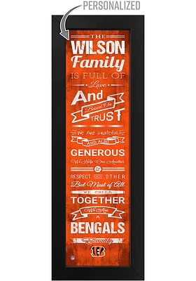 Imperial Cincinnati Bengals Personalized Family Sign