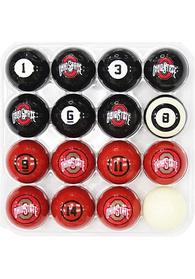 NCAA Ohio State Buckeyes Logo Billiard Balls - Red
