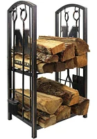 Red Nebraska Cornhuskers Wood Holder and Tool Set Fire Pit Supplies