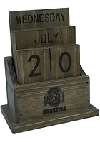 Red Ohio State Buckeyes Wood Block Desk Calendar