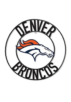 Denver Broncos 24 in Wrought Iron Wall Wall Art