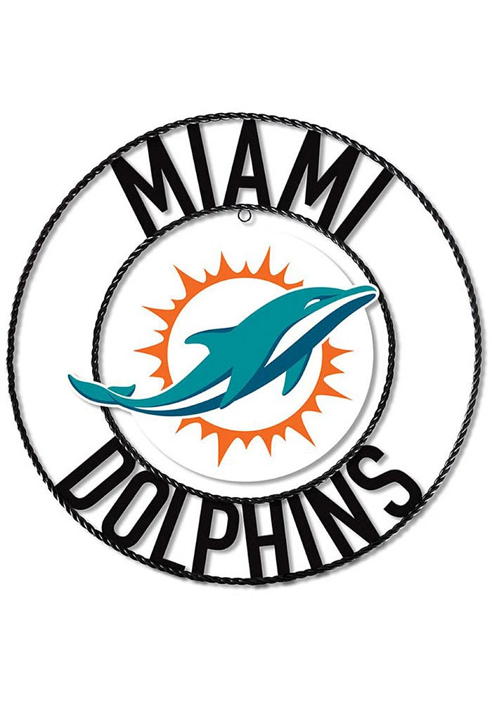 Miami Dolphins 24 in Wrought Iron Wall Wall Art