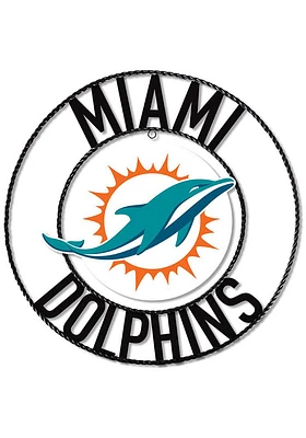 Miami Dolphins 24 in Wrought Iron Wall Wall Art