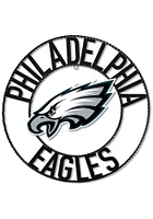 Philadelphia Eagles 24 in Wrought Iron Wall Wall Art - Black