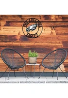 Philadelphia Eagles 24 in Wrought Iron Wall Wall Art - Black