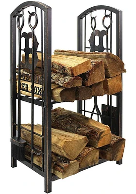 Boston Red Sox Wood Holder and Tool Set Fire Pit Supplies