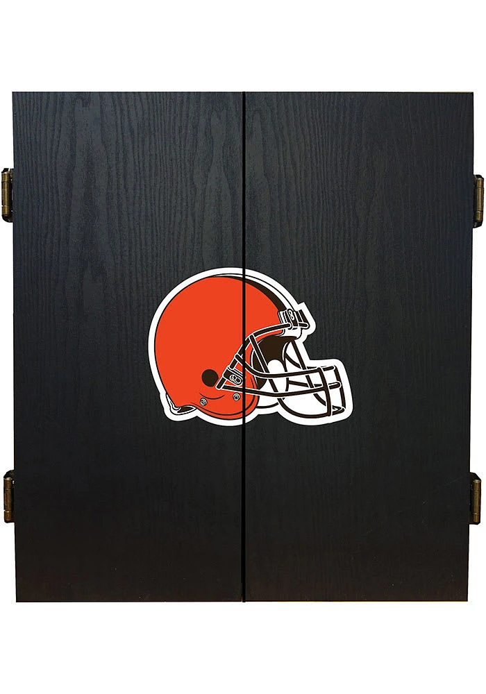 Cleveland Browns Fans Choice Set Dart Board Cabinet