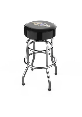 Baltimore Ravens Chrome Pub Stool - Black