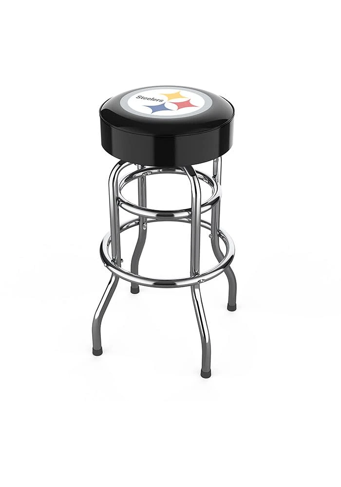 Pittsburgh Steelers Chrome Pub Stool - Black