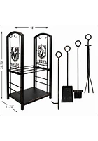 Vegas Golden Knights Wood Holder and Tool Set Fire Pit Supplies