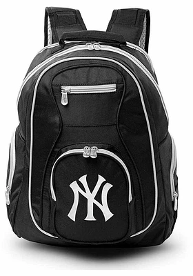 New York Yankees Black 19 Laptop Grey Trim Backpack