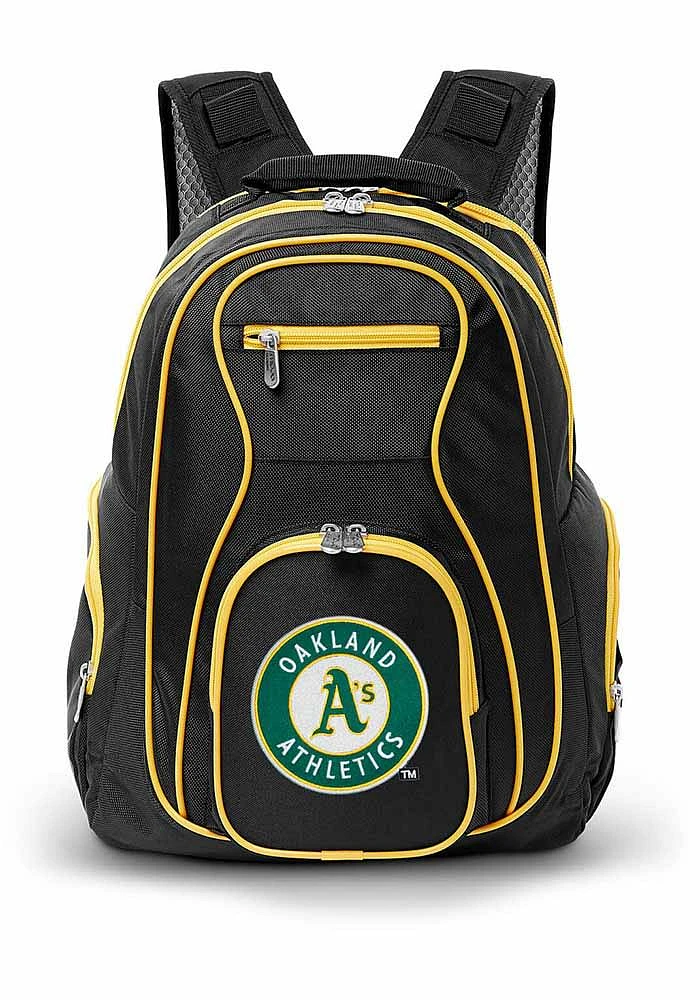 Oakland Athletics Black 19 Laptop Yellow Trim Backpack
