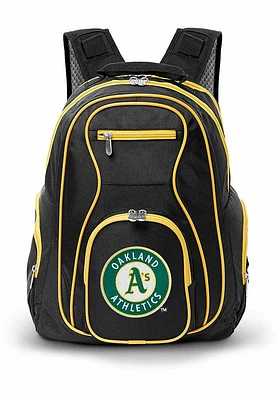 Oakland Athletics Black 19 Laptop Yellow Trim Backpack