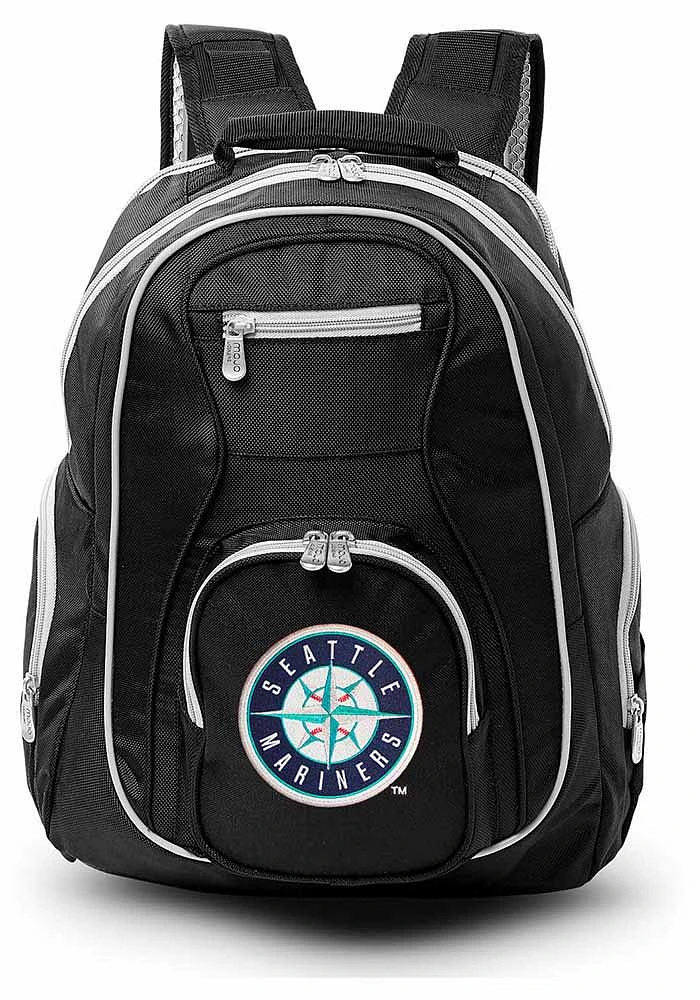 Seattle Mariners Black 19 Laptop Grey Trim Backpack