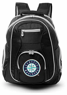 Seattle Mariners Black 19 Laptop Grey Trim Backpack