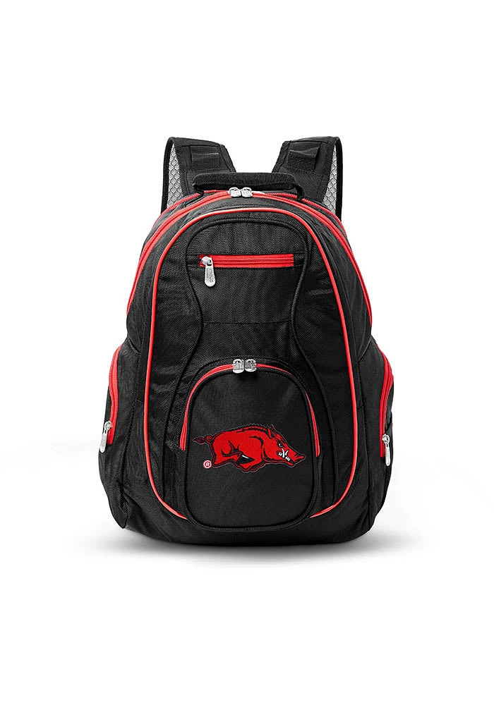 Arkansas Razorbacks Black 19 Laptop Red Trim Backpack