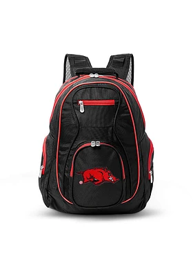 Arkansas Razorbacks Black 19 Laptop Red Trim Backpack