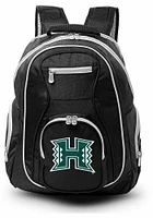 Hawaii Warriors Black 19 Laptop Grey Trim Backpack