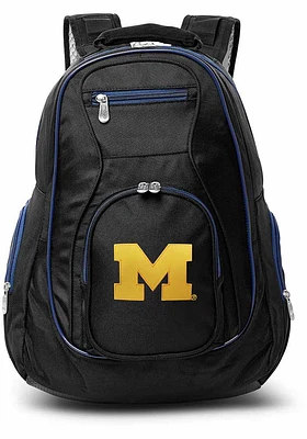 Michigan Wolverines Black 19 Laptop Blue Trim Backpack