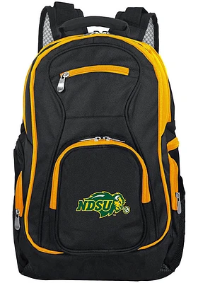 North Dakota State Bison Black 19 Laptop Yellow Trim Backpack