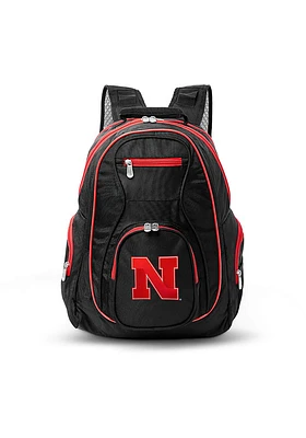 19 Laptop Red Trim Nebraska Cornhuskers Backpack - Black