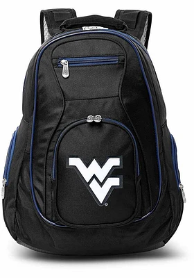 West Virginia Mountaineers Black 19 Laptop Yellow Trim Backpack