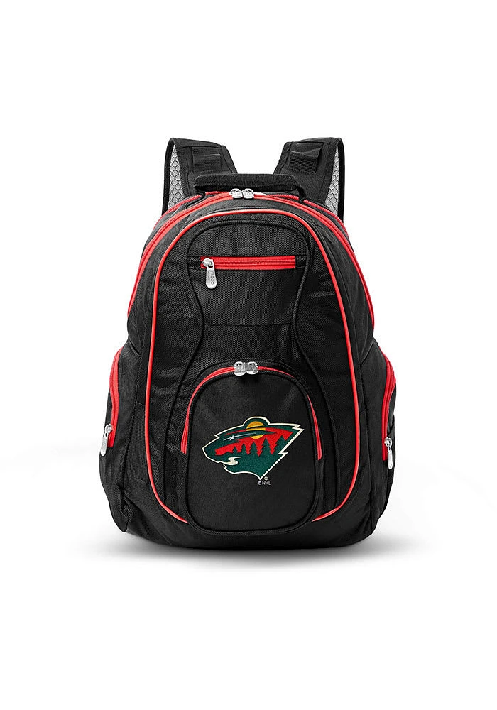 Minnesota Wild Black 19 Laptop Red Trim Backpack