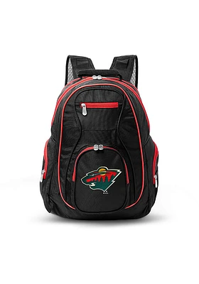 Minnesota Wild Black 19 Laptop Red Trim Backpack