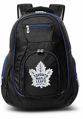 Toronto Maple Leafs Black 19 Laptop Blue Trim Backpack