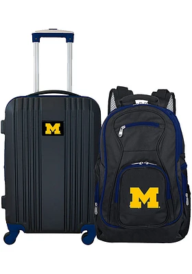 Michigan Wolverines Black 2-Piece Set Luggage