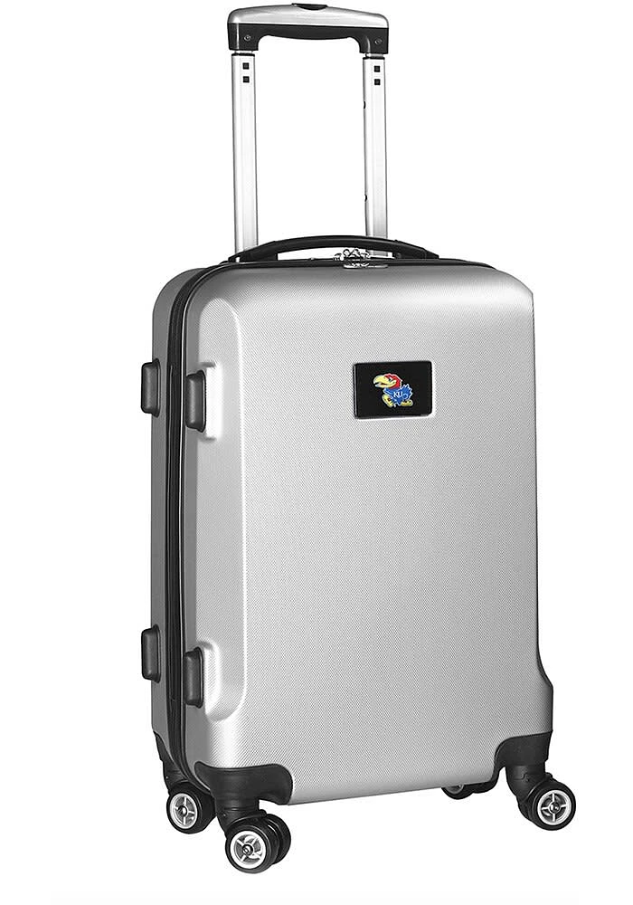 Kansas Jayhawks Silver 20 Hard Shell Carry On Luggage