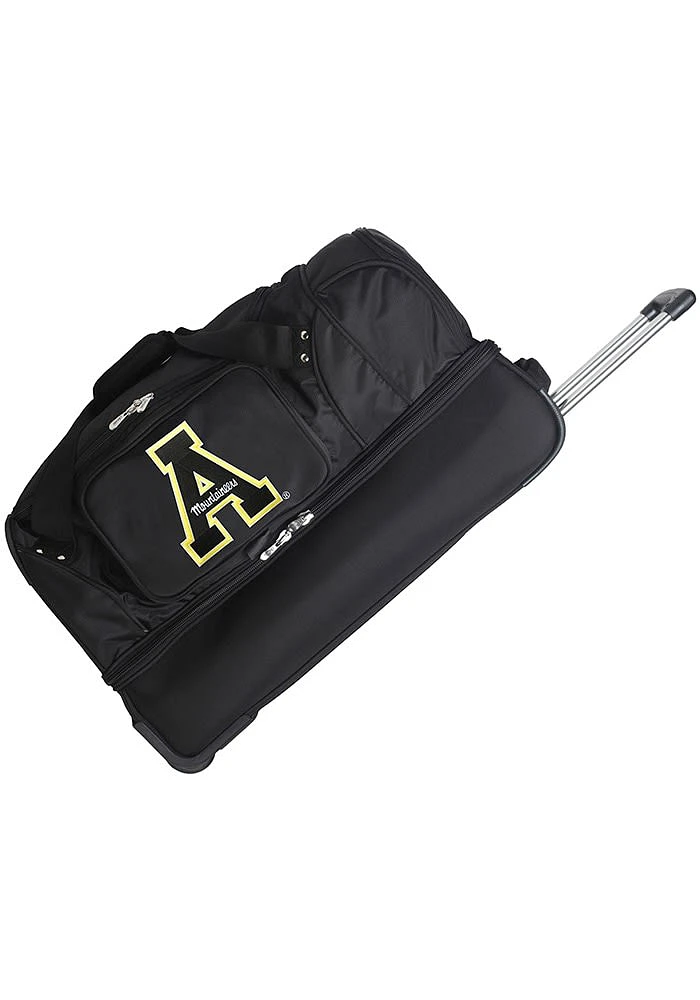 Appalachian State Mountaineers Black Rolling Duffel Luggage
