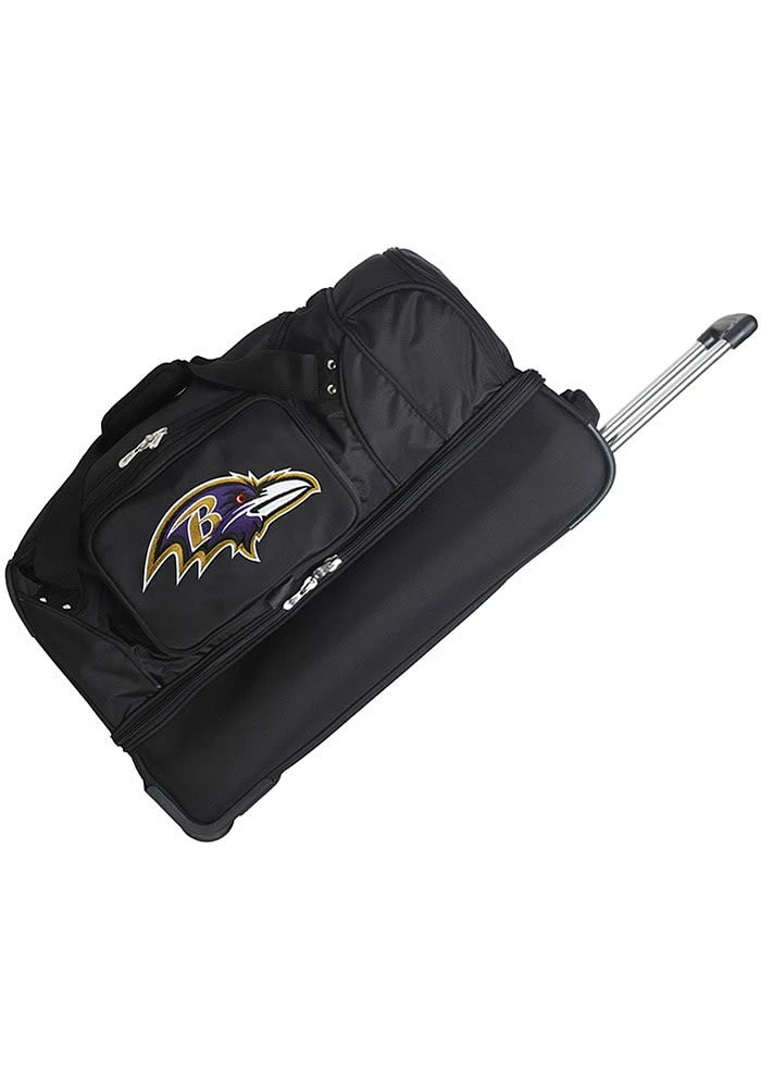 Baltimore Ravens Black Rolling Duffel Luggage