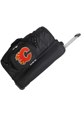 Calgary Flames Black Rolling Duffel Luggage