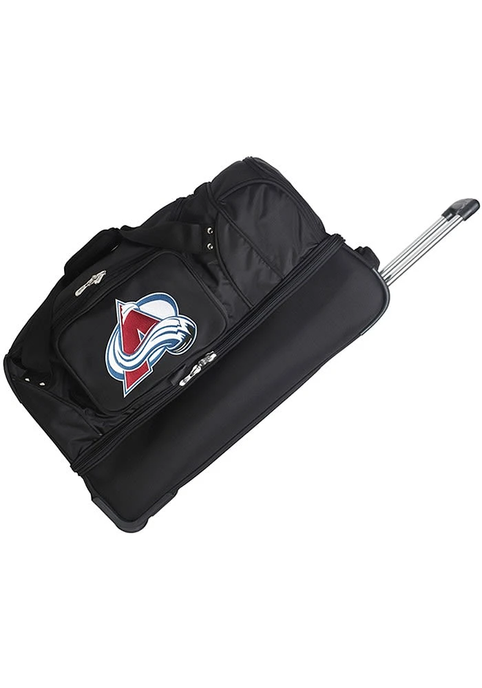 Colorado Avalanche Black Rolling Duffel Luggage