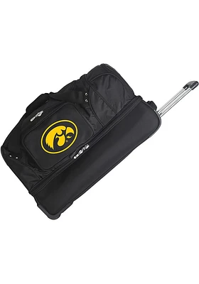 Iowa Hawkeyes Black Rolling Duffel Luggage
