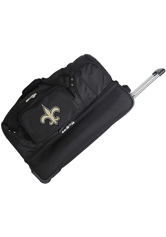 New Orleans Saints Black Rolling Duffel Luggage