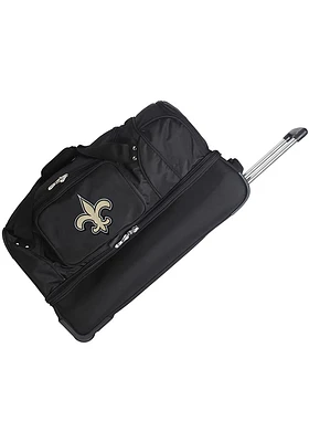 New Orleans Saints Black Rolling Duffel Luggage