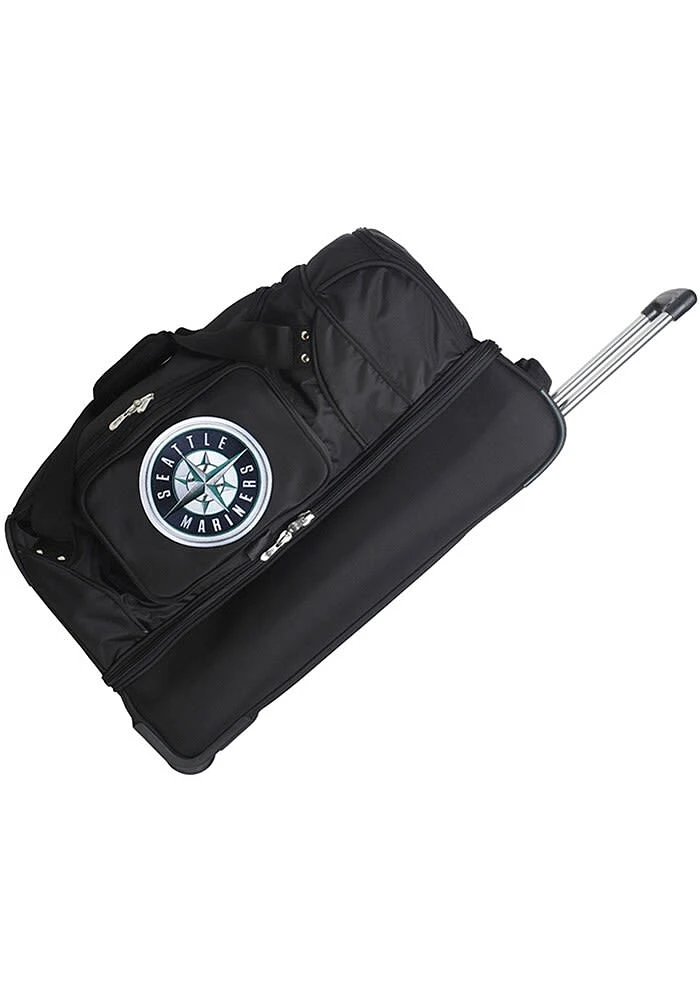 Seattle Mariners Black Rolling Duffel Luggage
