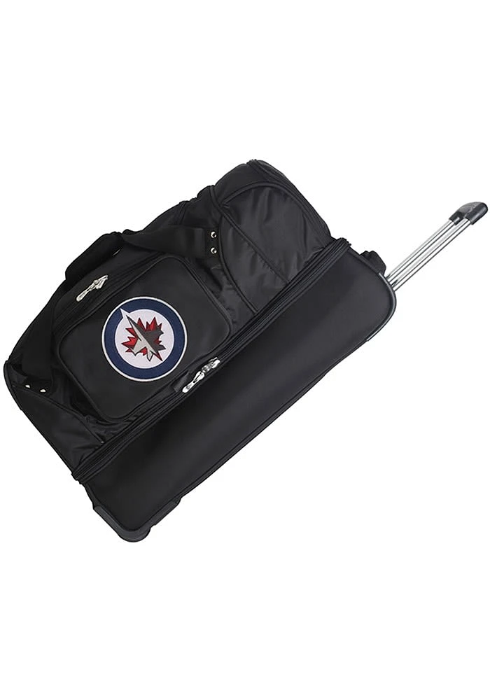 Winnipeg Jets Black Rolling Duffel Luggage