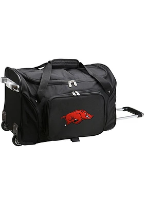 Arkansas Razorbacks Black Rolling Duffel Luggage