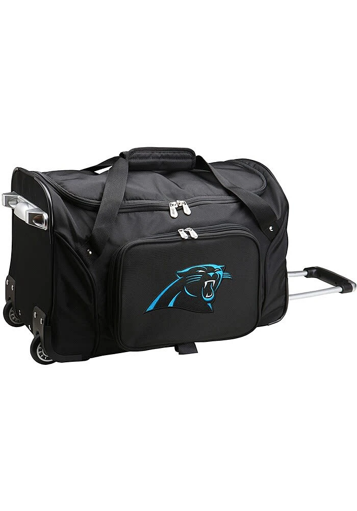 Carolina Panthers Black Rolling Duffel Luggage