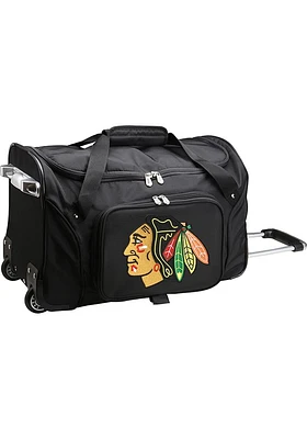 Chicago Blackhawks Black Rolling Duffel Luggage