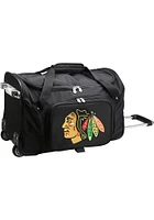 Chicago Blackhawks Black Rolling Duffel Luggage