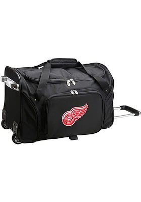 Detroit Red Wings Black Rolling Duffel Luggage