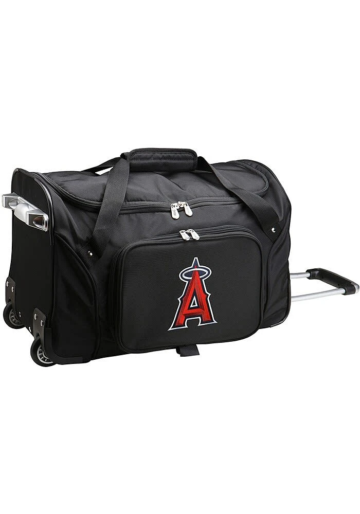 Los Angeles Angels Black Rolling Duffel Luggage