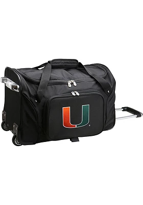 Miami Hurricanes Black Rolling Duffel Luggage