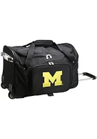 Michigan Wolverines Black Rolling Duffel Luggage