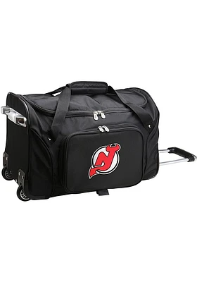 New Jersey Devils Black Rolling Duffel Luggage