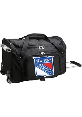 New York Rangers Black Rolling Duffel Luggage